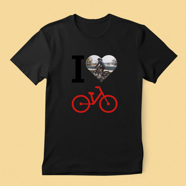 Fotografie Si Semnătură: I Love Bicicletă - Tricou Pentru Bărbați