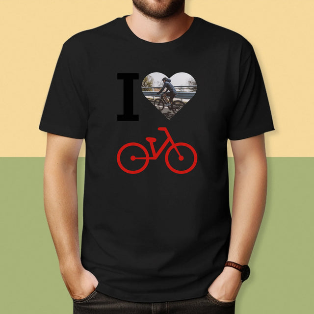 Fotografie Si Semnătură: I Love Bicicletă - Tricou Pentru Bărbați