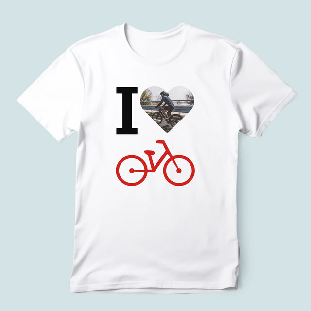 Fotografie Si Semnătură: I Love Bicicletă - Tricou Pentru Bărbați
