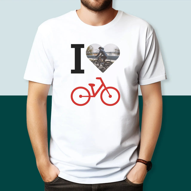 Fotografie Si Semnătură: I Love Bicicletă - Tricou Pentru Bărbați