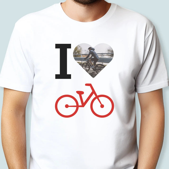 Fotografie Si Semnătură: I Love Bicicletă - Tricou Pentru Bărbați
