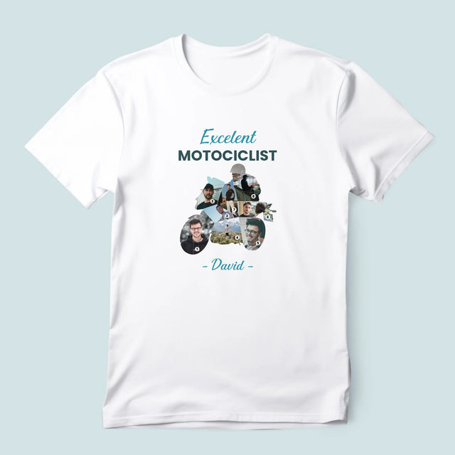 Formă Din Fotografii: Motociclist Excelent - Tricou Pentru Bărbați