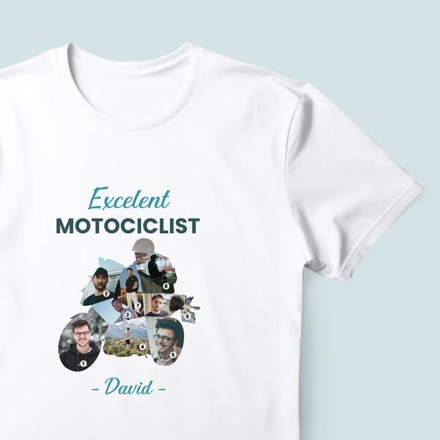 Formă Din Fotografii: Motociclist Excelent - Tricou Pentru Bărbați