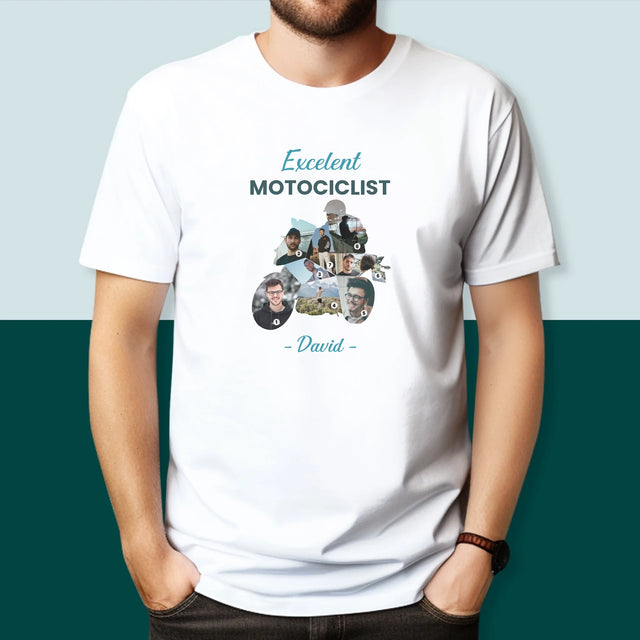Formă Din Fotografii: Motociclist Excelent - Tricou Pentru Bărbați