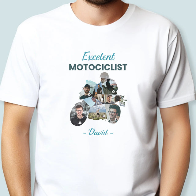 Formă Din Fotografii: Motociclist Excelent - Tricou Pentru Bărbați