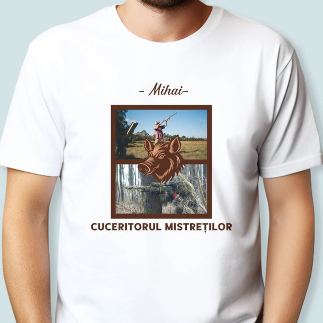 Colaj De Fotografii: Cuceritorul Mistreților - Tricou Pentru Bărbați