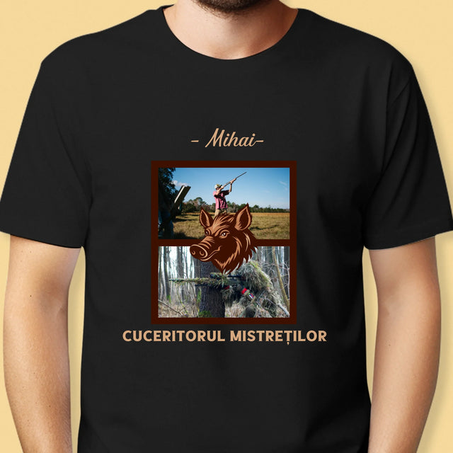 Colaj De Fotografii: Cuceritorul Mistreților - Tricou Pentru Bărbați