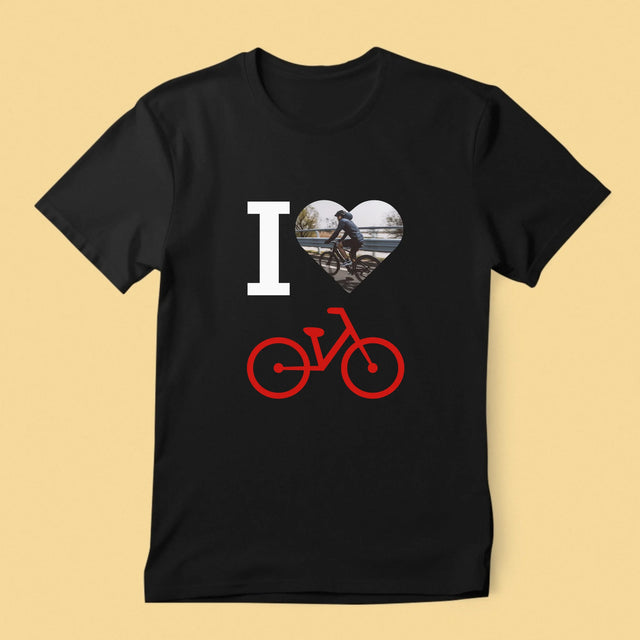 Fotografie Si Semnătură: I Love Bicicletă - Tricou Pentru Bărbați