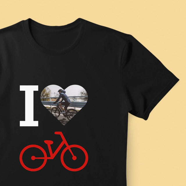 Fotografie Si Semnătură: I Love Bicicletă - Tricou Pentru Bărbați