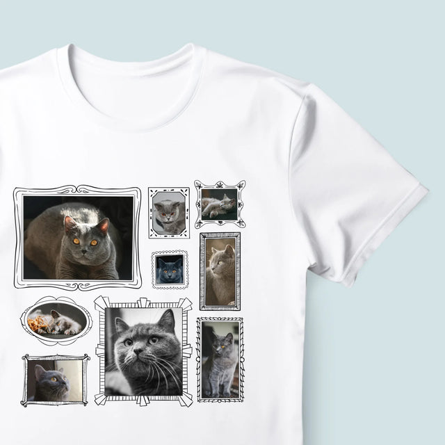 Colaj De Fotografii: Perete Galereia Cu Pisic - Tricou Pentru Bărbați