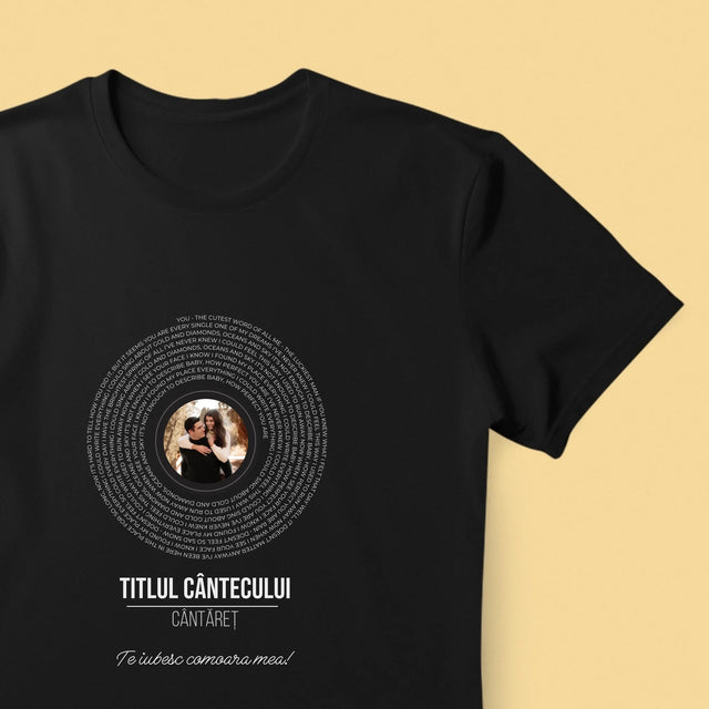 Fotografie Si Semnătură: Textul Cântecului Pe Disc - Tricou Pentru Bărbați