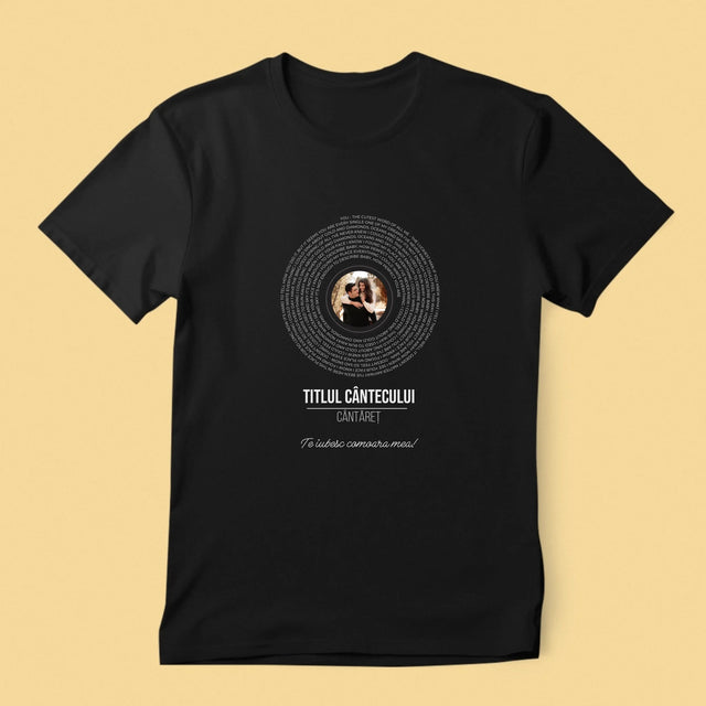 Fotografie Si Semnătură: Textul Cântecului Pe Disc - Tricou Pentru Bărbați