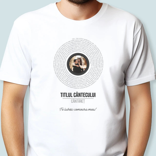 Fotografie Si Semnătură: Textul Cântecului Pe Disc - Tricou Pentru Bărbați