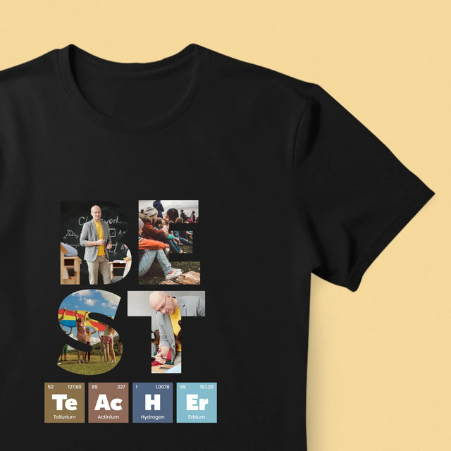 Cuvânt Din Fotografii: Best Teacher Elemente Chimice - Tricou Pentru Bărbați