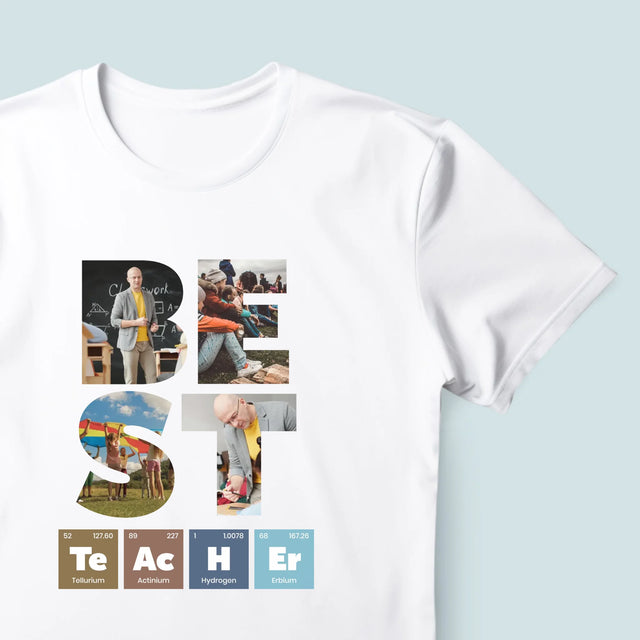 Cuvânt Din Fotografii: Best Teacher Elemente Chimice - Tricou Pentru Bărbați