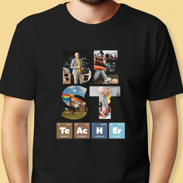 Cuvânt Din Fotografii: Best Teacher Elemente Chimice - Tricou Pentru Bărbați