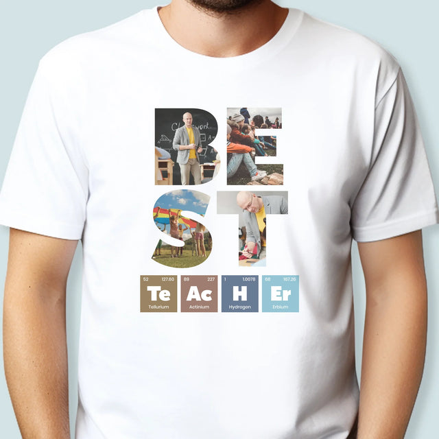 Cuvânt Din Fotografii: Best Teacher Elemente Chimice - Tricou Pentru Bărbați