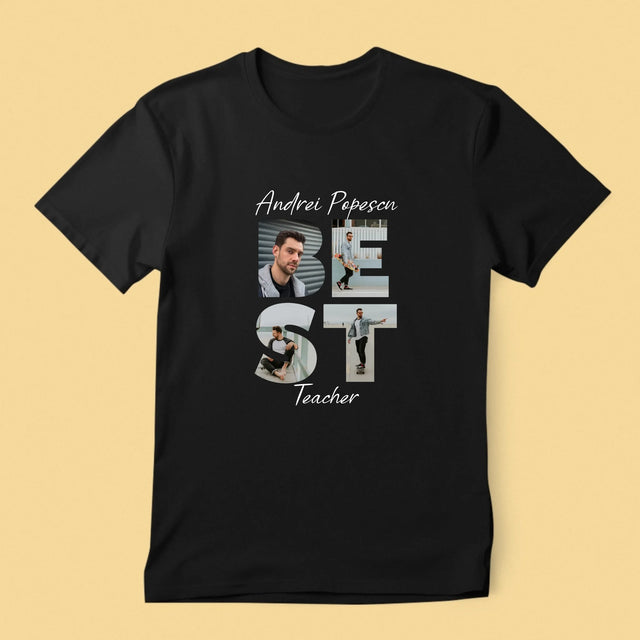 Cuvânt Din Fotografii: Best Teacher - Tricou Pentru Bărbați