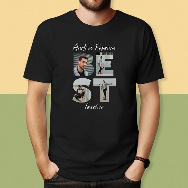 Cuvânt Din Fotografii: Best Teacher - Tricou Pentru Bărbați