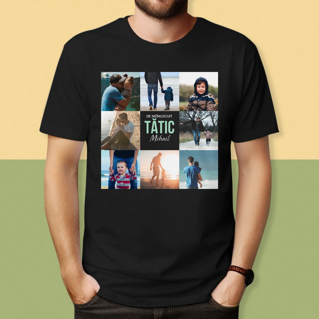 Colaj De Fotografii: Tată De Neînlocuit - Tricou Pentru Bărbați