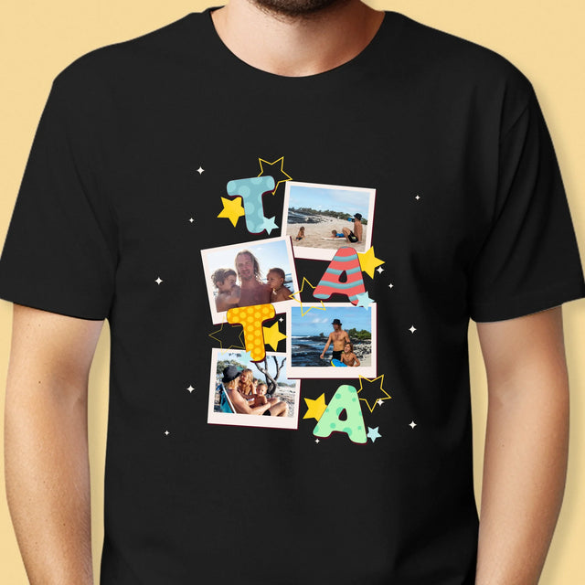 Colaj De Fotografii: Litere Tată - Tricou Pentru Bărbați