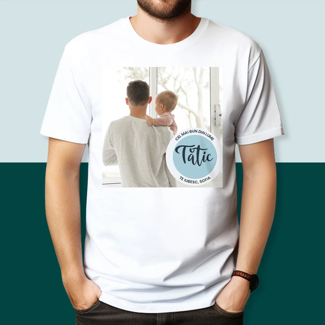 Fotografie Si Semnătură: Cel Mai Bun Tătic Din Lume - Tricou Pentru Bărbați
