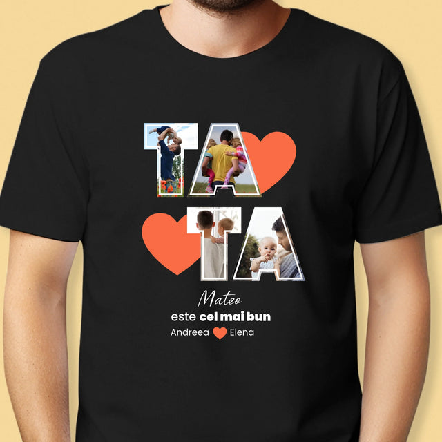 Colaj De Fotografii: Tata Este Cel Mai Bun - Tricou Pentru Bărbați