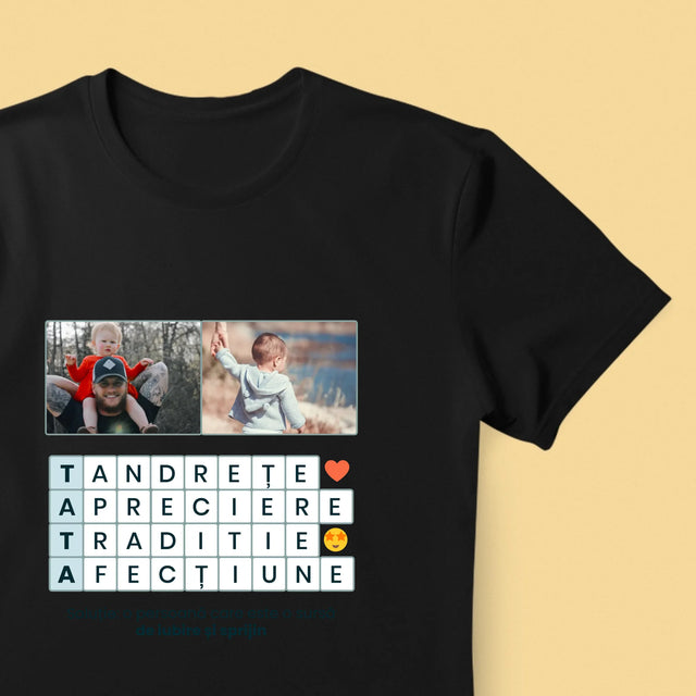 Fotografie Si Semnătură: Tata Rebus - Tricou Pentru Bărbați
