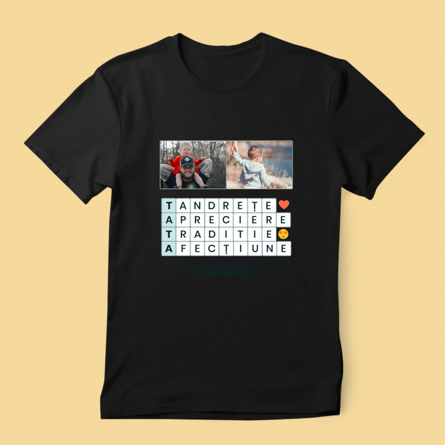 Fotografie Si Semnătură: Tata Rebus - Tricou Pentru Bărbați