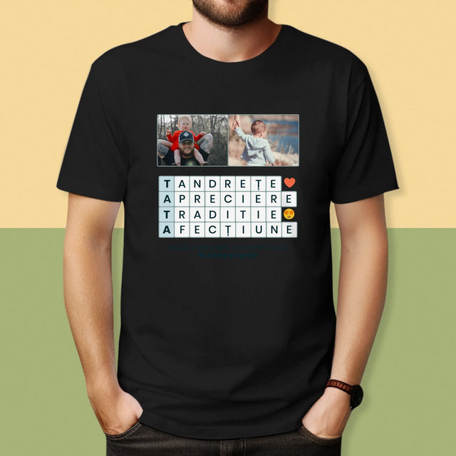 Fotografie Si Semnătură: Tata Rebus - Tricou Pentru Bărbați