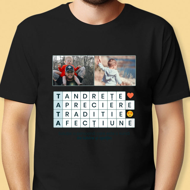 Fotografie Si Semnătură: Tata Rebus - Tricou Pentru Bărbați