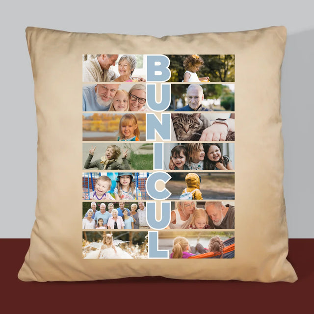 Colaj De Fotografii: Bunicul - Pernă (Cu Fotografie)