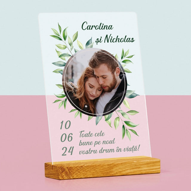 Fotografie Si Semnătură: Frunze De Nuntă - Imprimare Pe Sticlă Acrilică (Verticală)