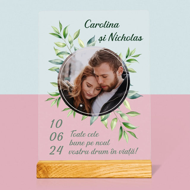 Fotografie Si Semnătură: Frunze De Nuntă - Imprimare Pe Sticlă Acrilică (Verticală)