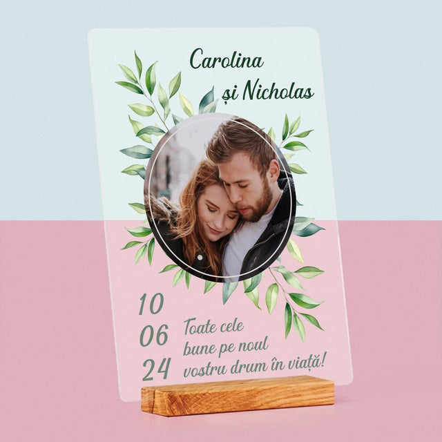 Fotografie Si Semnătură: Frunze De Nuntă - Imprimare Pe Sticlă Acrilică (Verticală)