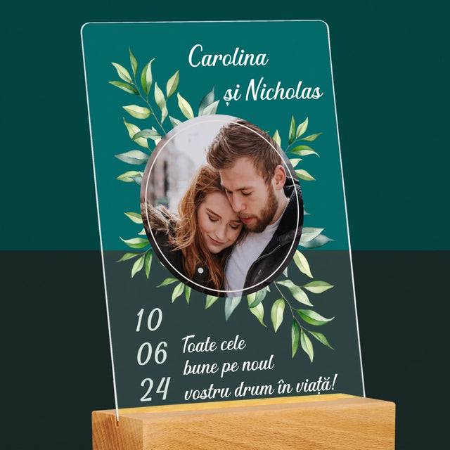 Fotografie Si Semnătură: Frunze De Nuntă - Imprimare Pe Sticlă Acrilică (Verticală)