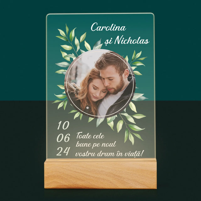 Fotografie Si Semnătură: Frunze De Nuntă - Imprimare Pe Sticlă Acrilică (Verticală)