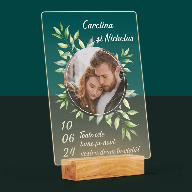 Fotografie Si Semnătură: Frunze De Nuntă - Imprimare Pe Sticlă Acrilică (Verticală)