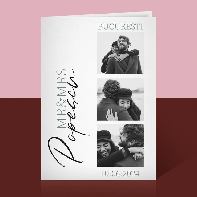 Colaj De Fotografii: Mr&Mrs Nunta - Card Cu Felicitări