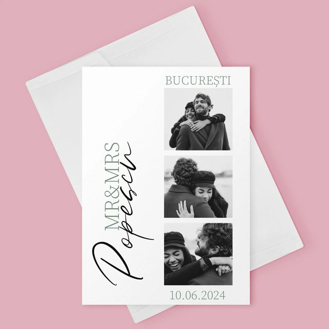 Colaj De Fotografii: Mr&Mrs Nunta - Card Cu Felicitări