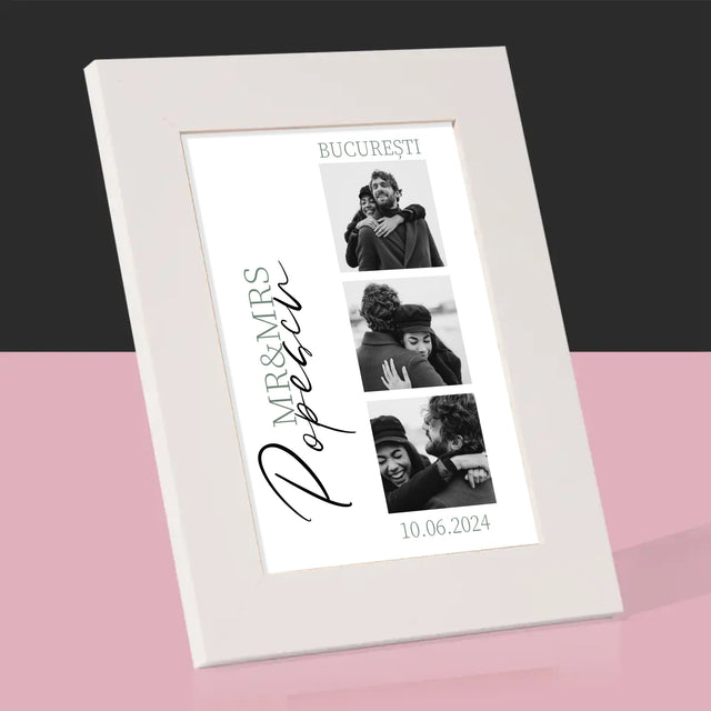 Colaj De Fotografii: Mr&Mrs Nunta - Ramă Pentru Fotografii (Horizontală)