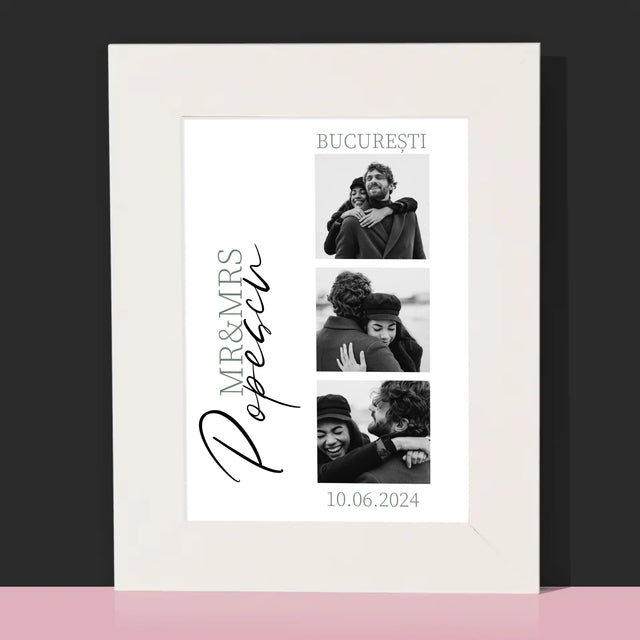 Colaj De Fotografii: Mr&Mrs Nunta - Ramă Pentru Fotografii (Horizontală)