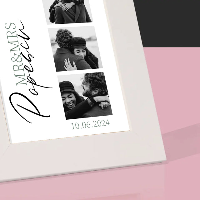 Colaj De Fotografii: Mr&Mrs Nunta - Ramă Pentru Fotografii (Horizontală)