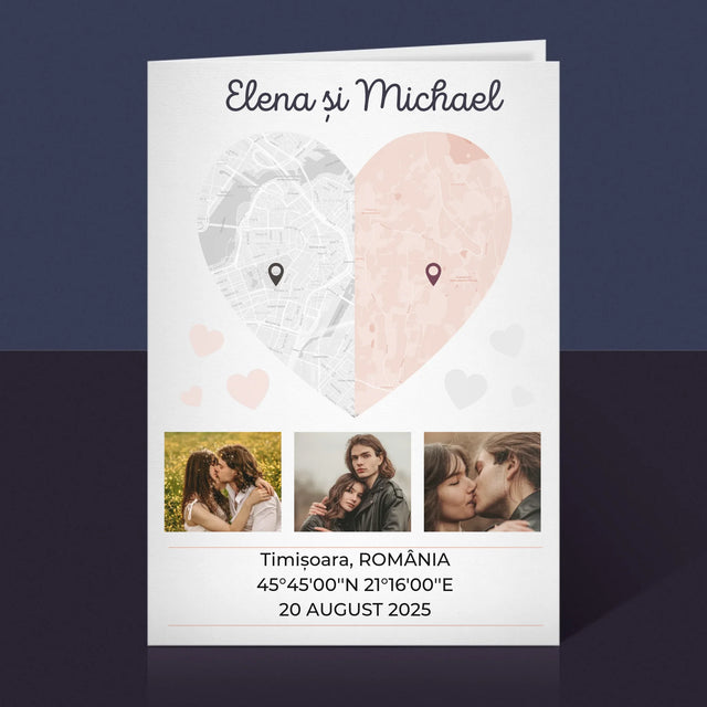 Harta Oraș: Două Jumătăți De Inimă - Card Cu Felicitări