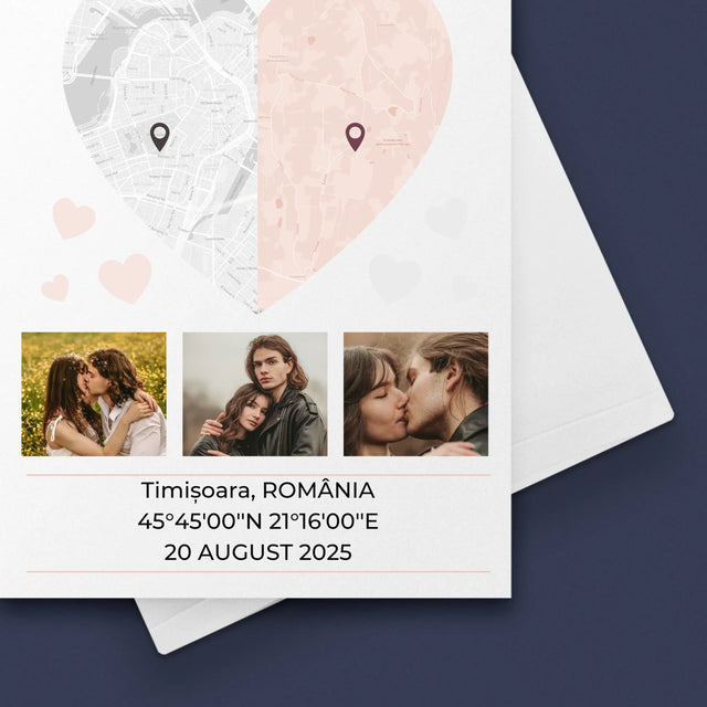 Harta Oraș: Două Jumătăți De Inimă - Card Cu Felicitări