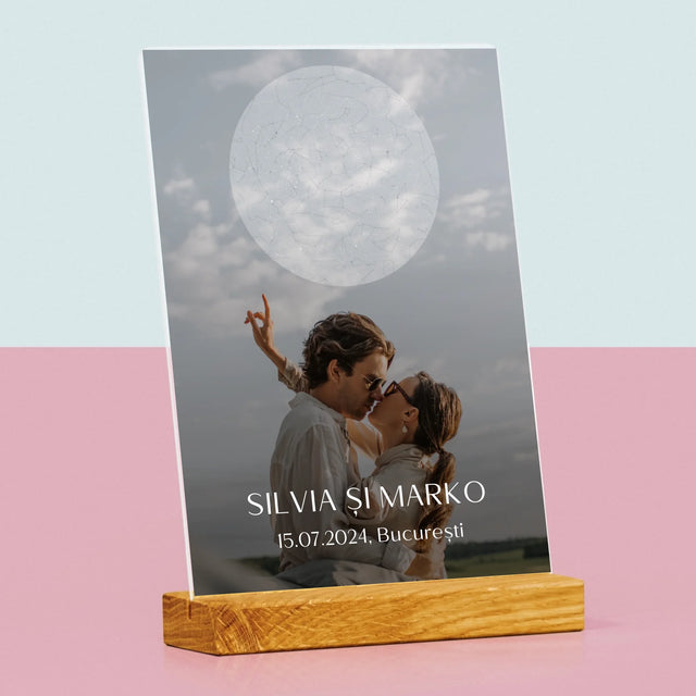 Harta Stelelor: Nunta - Imprimare Pe Sticlă Acrilică (Verticală)