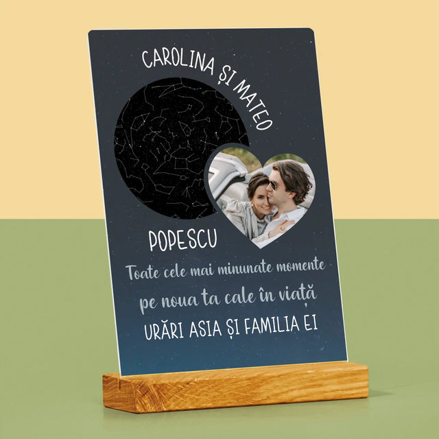 Harta Stelelor: Noua Cale A Vieții Nunta - Imprimare Pe Sticlă Acrilică (Verticală)