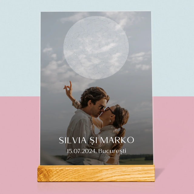 Harta Stelelor: Nunta - Imprimare Pe Sticlă Acrilică (Verticală)