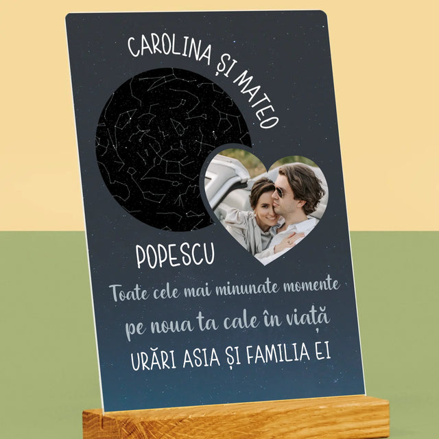 Harta Stelelor: Noua Cale A Vieții Nunta - Imprimare Pe Sticlă Acrilică (Verticală)