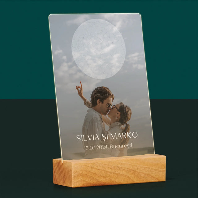 Harta Stelelor: Nunta - Imprimare Pe Sticlă Acrilică (Verticală)